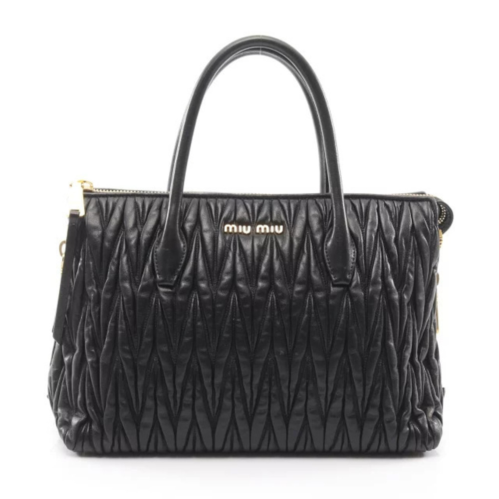 Miu Miu Matelasse handbag leather black